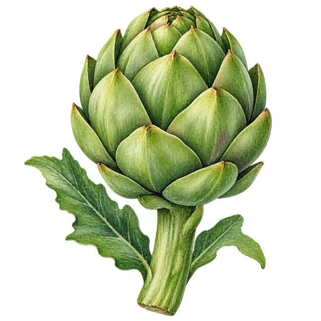 Fresh Green Artichoke Vegetable Illustration