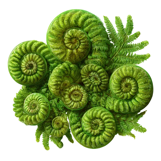 Fresh Green Fern Fiddlehead Fronds Arrangement