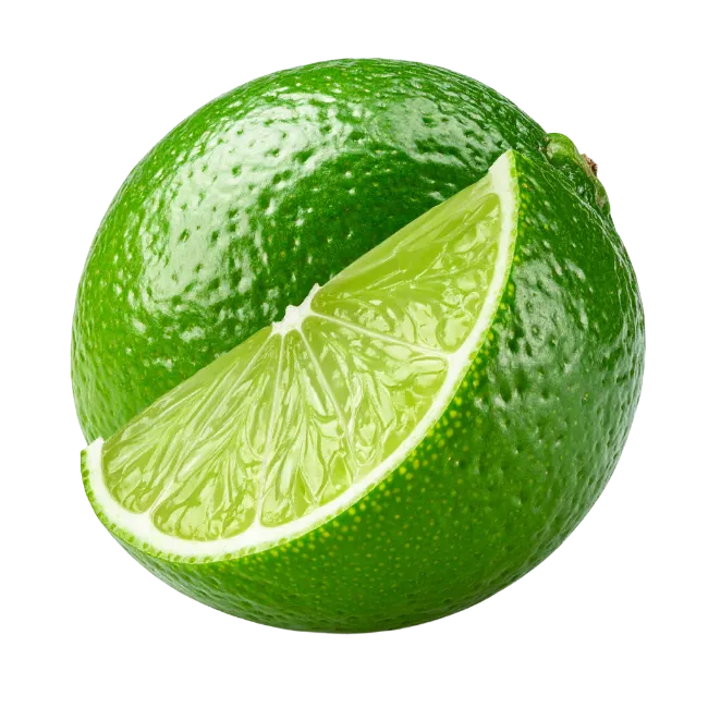 Fresh Green Lime With A Wedge