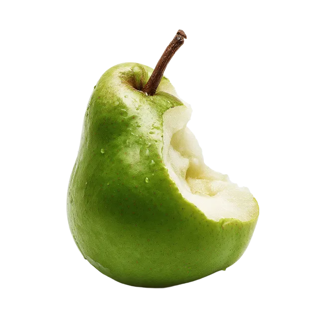 Fresh Green Pear with Bite