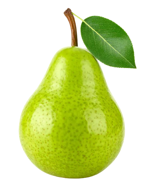 Fresh Green Pear with Leaf