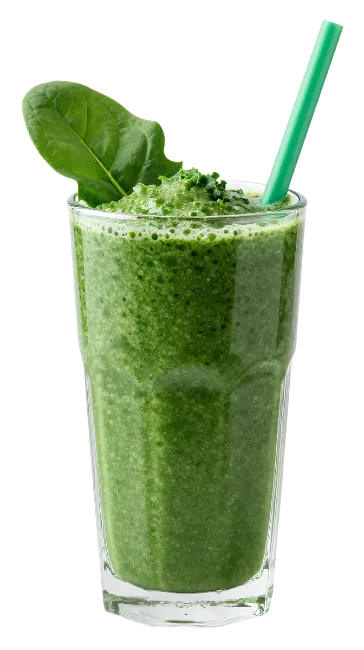 Fresh Green Smoothie in Glass with Straw