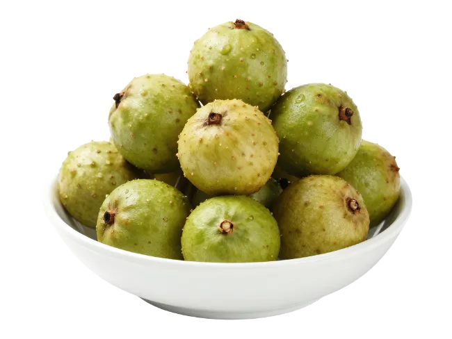 Fresh Green Tropical Fruit in White Bowl