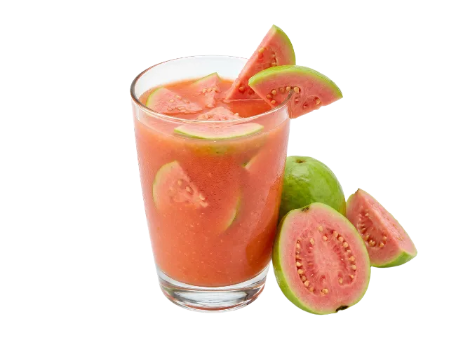 Fresh Guava Juice in Glass with Slices