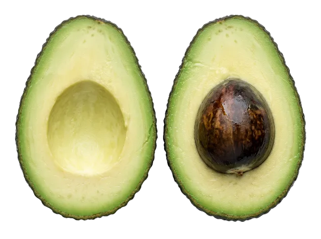 Fresh Halved Avocado with Pit
