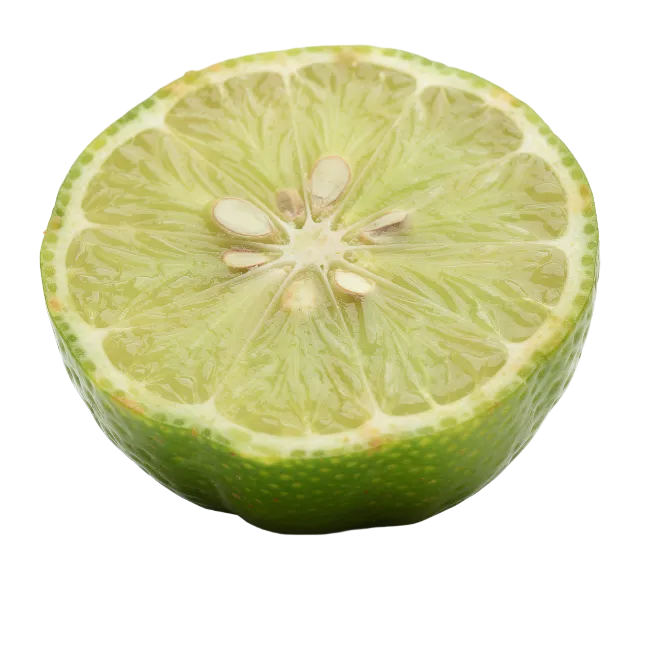 Fresh halved lime citrus fruit