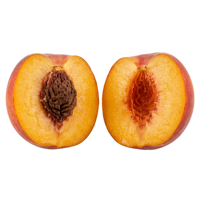 Fresh Halved Peach with Pit