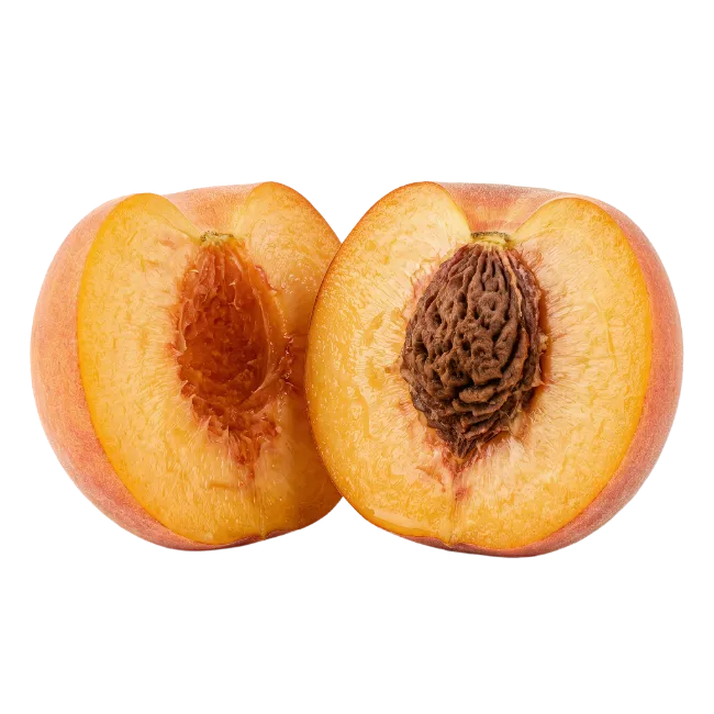 Fresh Halved Peach with Pit