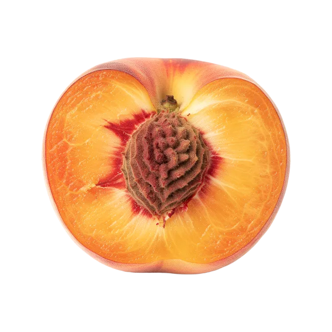 Fresh Halved Peach with Pit
