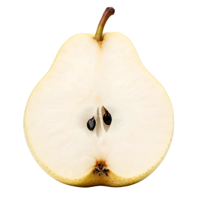 Fresh Halved Pear Fruit Cross Section
