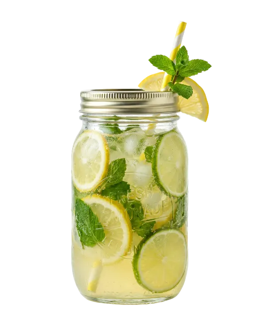 Fresh Homemade Lemonade in Mason Jar
