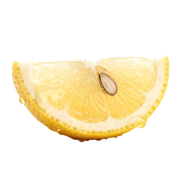 Fresh Juicy Lemon Wedge Slice