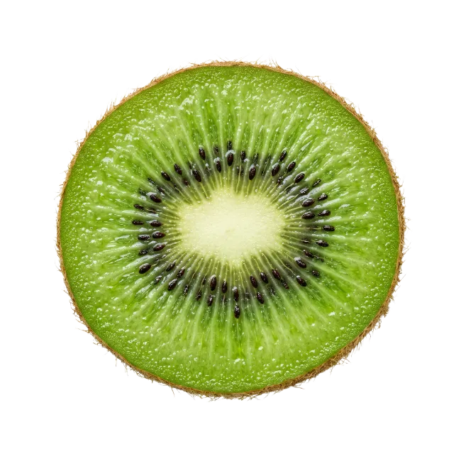 Fresh Kiwi Fruit Slice Isolated on White