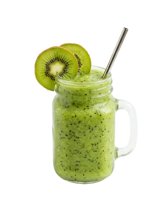 Fresh Kiwi Smoothie in Mason Jar