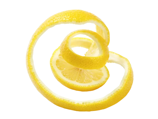 Fresh Lemon Peel Curl and Slice