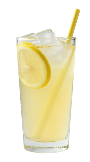 Fresh Lemonade Glass With Straw