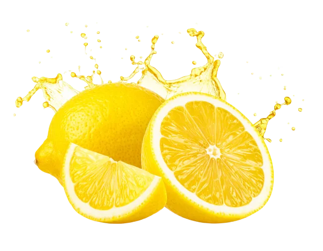 Fresh Lemons with Juice Splash