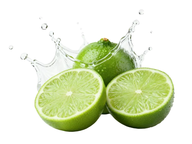 Fresh Lime Slice with Water Splash