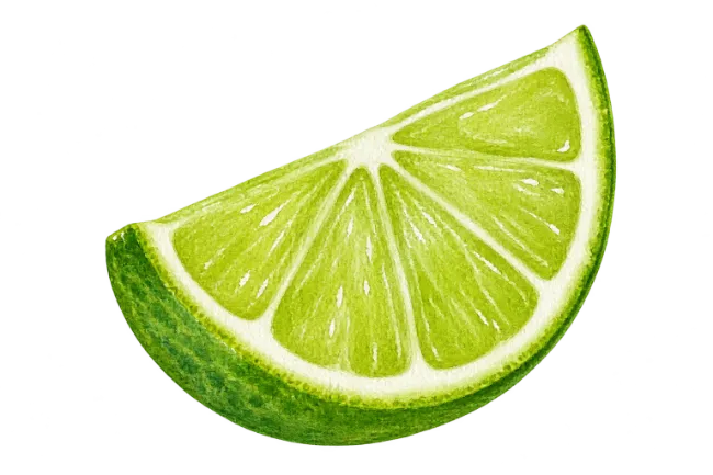 Fresh Lime Wedge Illustration