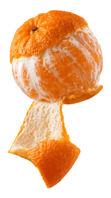 Fresh Mandarin Orange Half Peeled