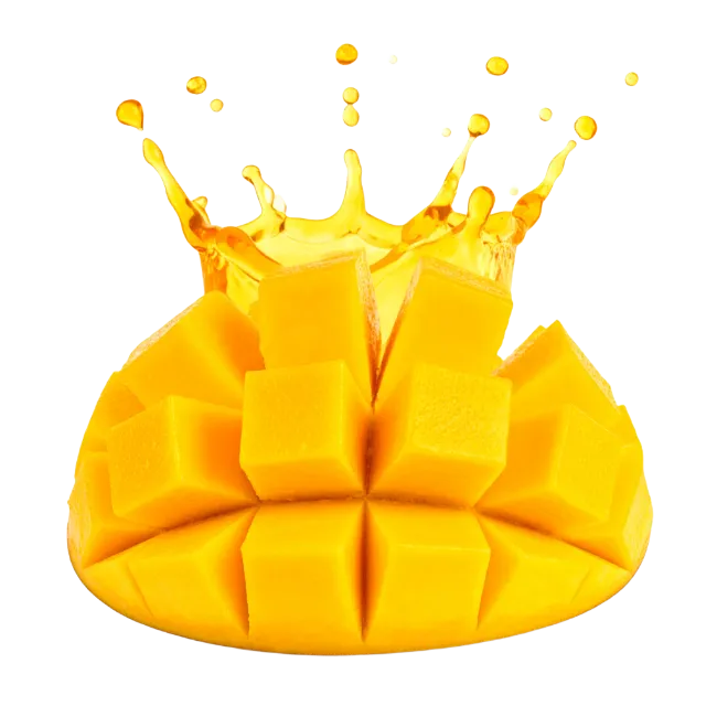 Fresh Mango Fruit Cubes with Splash
