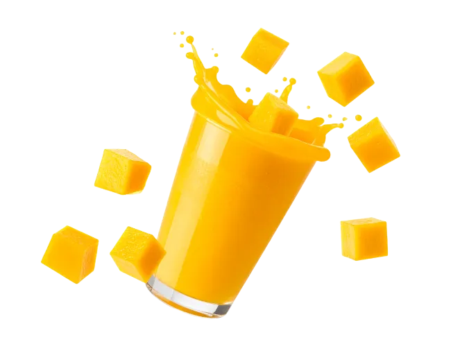 Fresh Mango Juice Glass with Slices