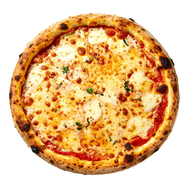 Fresh Margherita Pizza on White Background