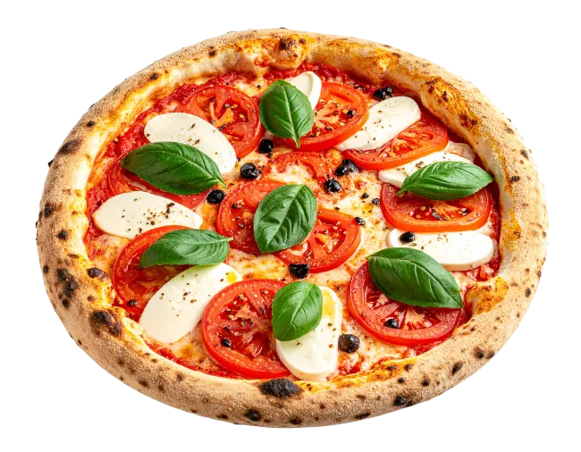 Fresh Margherita Pizza with Basil and Tomatoes