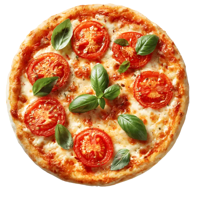 Fresh Margherita Pizza with Tomatoes and Basil
