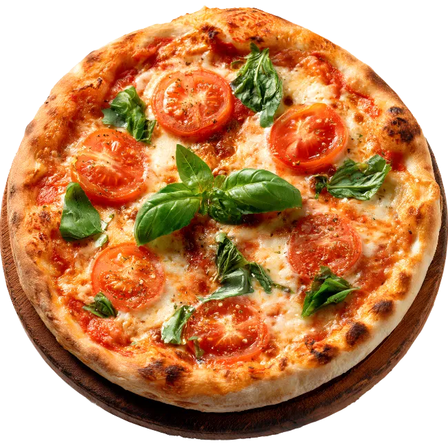 Fresh Margherita Pizza with Tomatoes and Basil