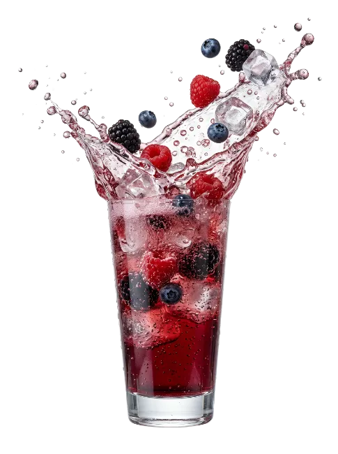 Fresh Mixed Berry Juice Splash with Ice