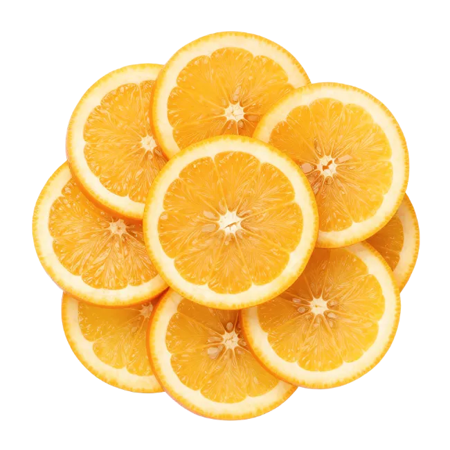 Fresh Orange Slices Arranged in a Circle