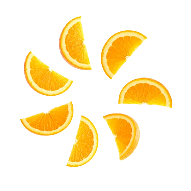 Fresh Orange Slices Arranged in a Circle