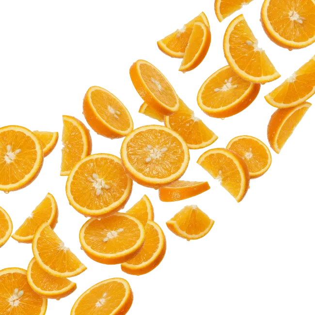 Fresh Orange Slices Floating
