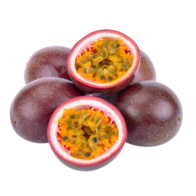 Fresh Passion Fruit Cut in Half