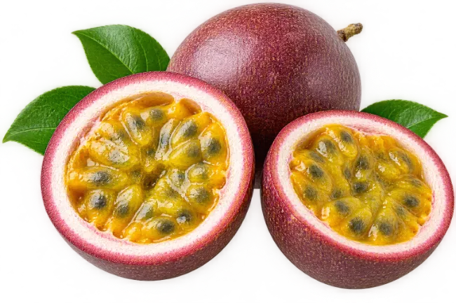 Fresh Passion Fruit Cut in Half