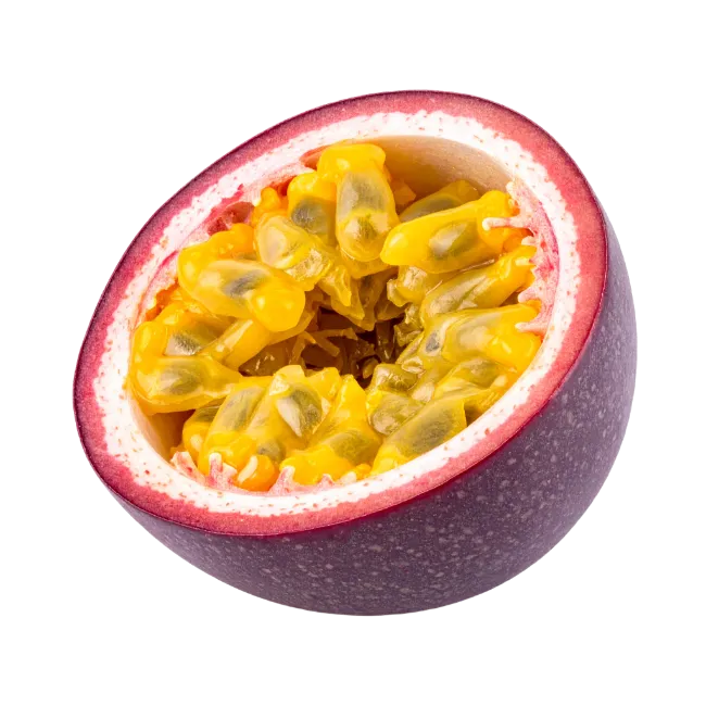 Fresh Passion Fruit Half Isolated