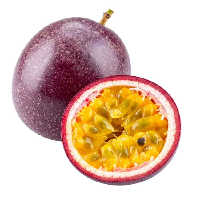 Fresh Passion Fruit Whole and Halved