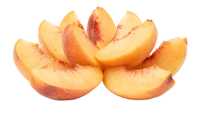 Fresh Peach Slices Arranged in a Circle