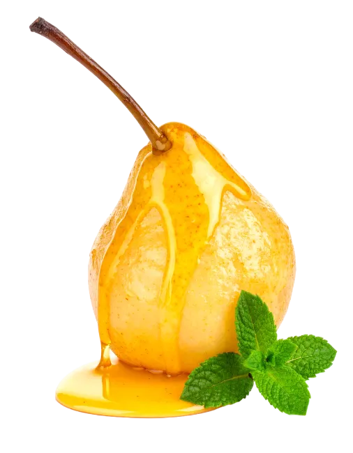 Fresh Pear Drizzled with Honey and Mint