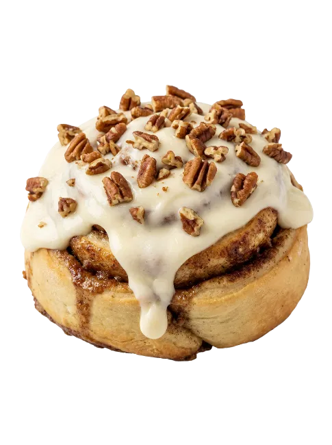 Fresh Pecan Cinnamon Roll with Cream Cheese Icing