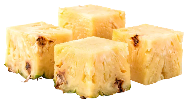 Fresh Pineapple Chunks Cubes Isolated