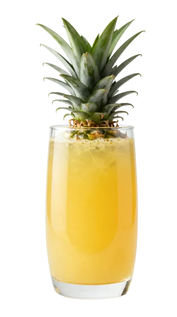 Fresh Pineapple Juice Glass with Crown