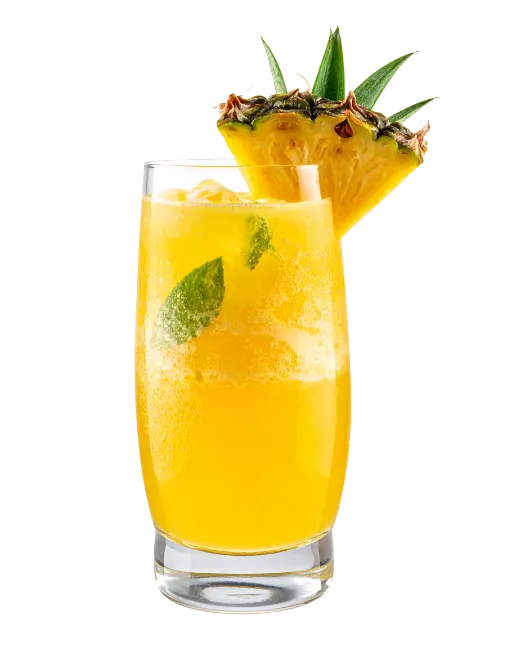 Fresh Pineapple Juice Glass with Fruit Slice