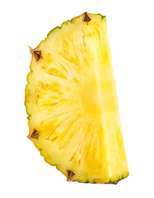 Fresh Pineapple Slice Isolated on White