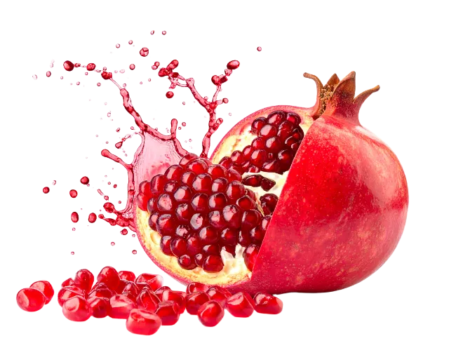 Fresh Pomegranate Fruit with Juice Splash