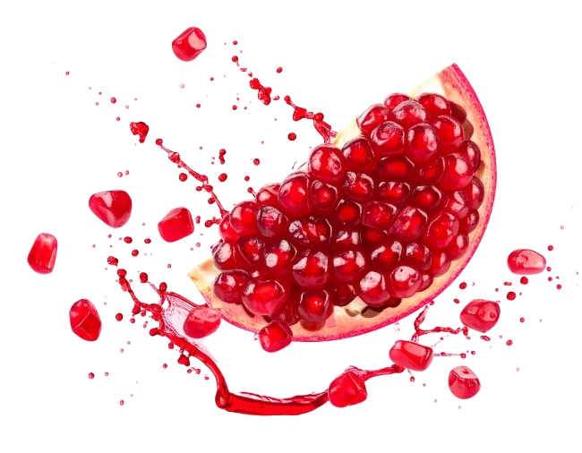 Fresh Pomegranate Slice with Splashing Juice