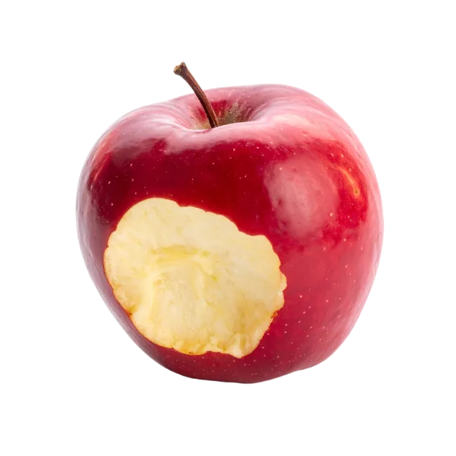 Fresh Red Apple with a Bite Taken Out