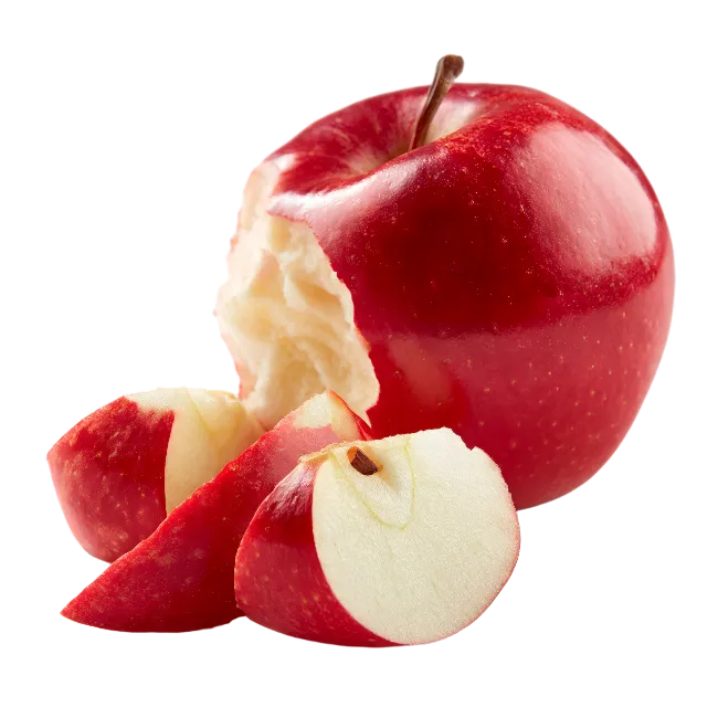 Fresh red apple with slices