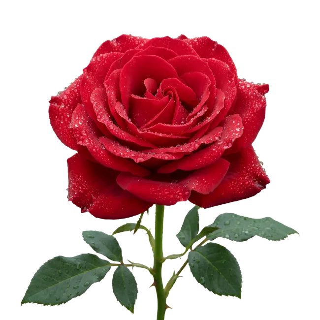 Fresh red rose flower with water droplets